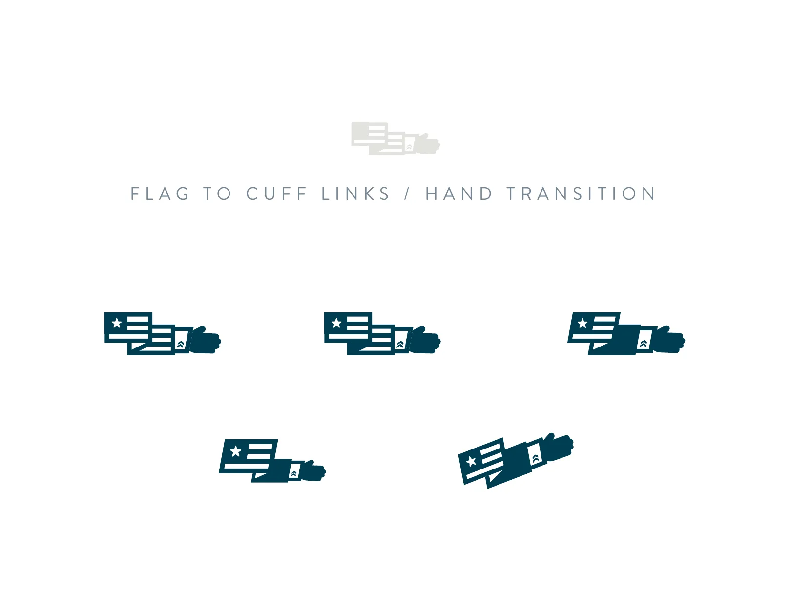 Round two: a flag whose stripes turn into a pair of cuff links